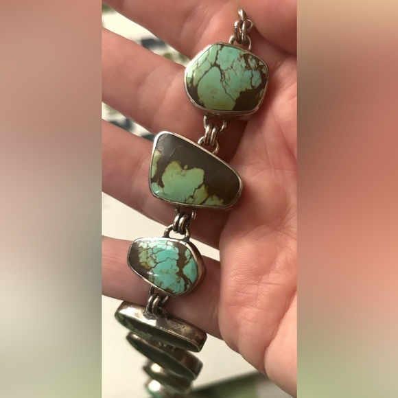Vintage sterling silver and turquoise bracelet - Picture 3 of 6